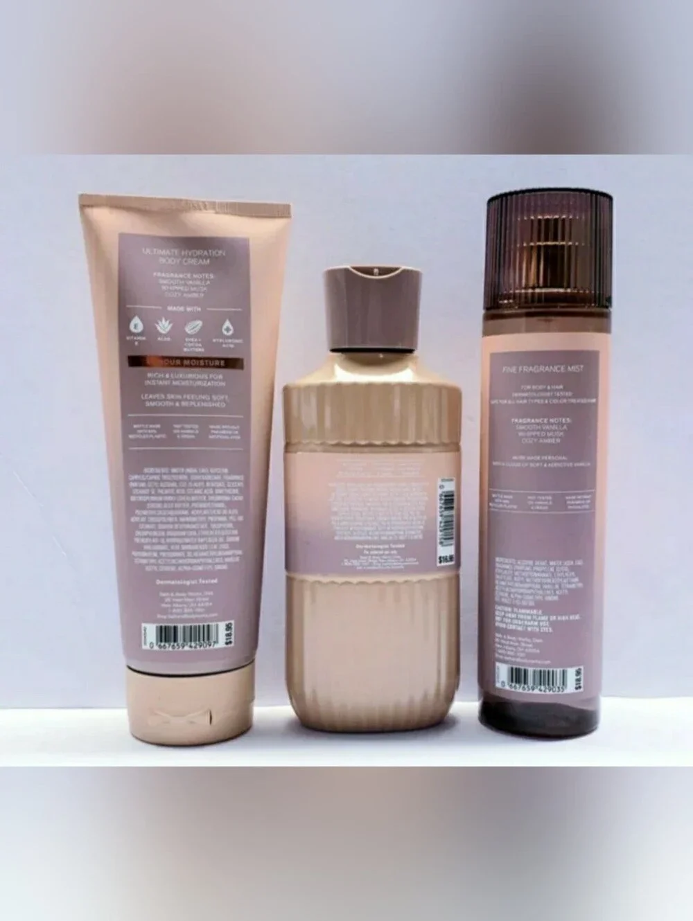 Bath & Body Works WARM MUSK Body Cream, Body Wash, and Boby Spray (3 Pcs)